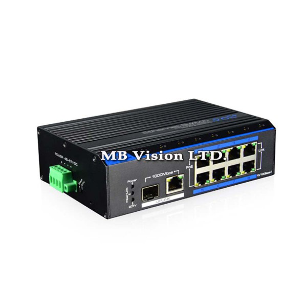 Индустриален 10-портов PoE switch UTEPO UTP7208E-POE-A1