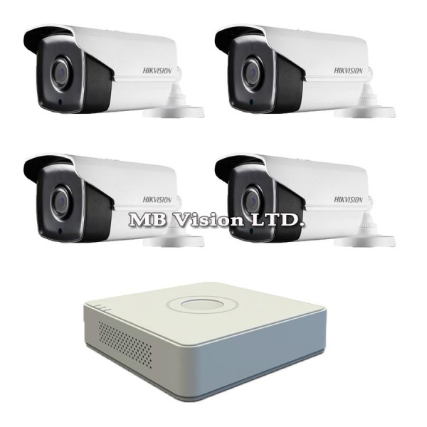 Готов Full HD комплект с 4 камери, IR 80M и DVR Hikvision