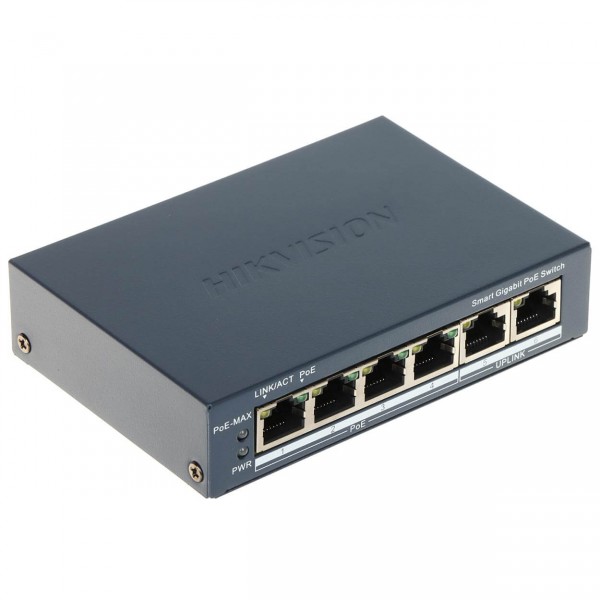 Gigabit 6-портов Smart PoE суич Hikvision DS-3E1506P-EI