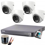 Пълен комплект  4 камери 2MP, ColorVu + DVR Hikvision и HDD